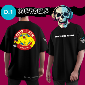 Camiseta Oversize para Gym – Diseño “Bikini’s Gym”