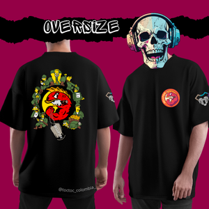 Camiseta Oversize – Diseño “Peces del Infierno” | Inspirado en cultura pop + estilo callejero