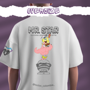Camiseta Oversize – Mr. Star Gym Edition | Bob y Patricio Mamados