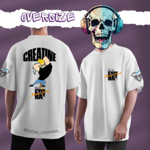 Camiseta Oversize – Johnny Bravo x Creatina | Estilo animado + cultura gym